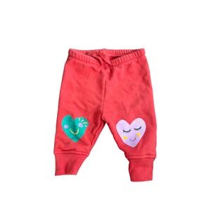 Stella McCartney Kids Red Heart Graphic Jogger Pants Fleece Lined 6M